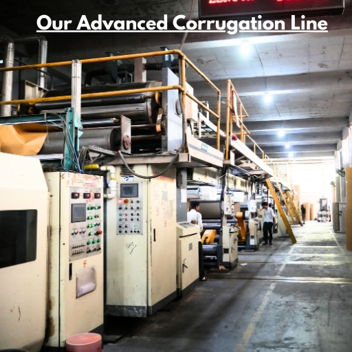 Advanced corrugation line at Karam Packaging Pvt. Ltd. manufacturing high-quality corrugated boxes at karampackaging.com