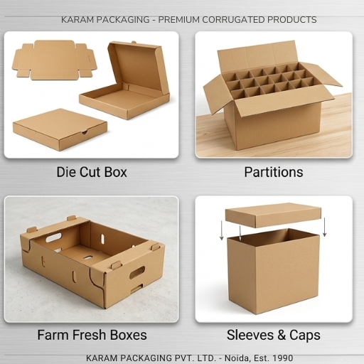 High-strength corrugated packaging boxes manufactured by Karam Packaging Pvt. Ltd., Noida at karampackaging.com